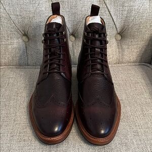 Curatore Italian Leather Wingtip Boots 10